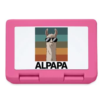 Papa Alpaga Papa Drôle Lama Cadeau de Fête des Pères - Boîte à goûter - rose - Devant