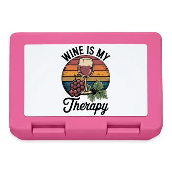 Wine Is My Therapy Wine Glass Outfit for - Lunchbox - pink - Front