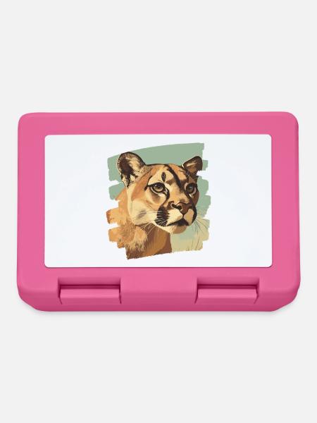 Lion from mountain Retro - Brotdose - Pink