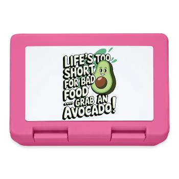 Das Leben ist zu kurz für schlechtes Essen | Avocado Geschenk - Brotdose - Pink - Vorne