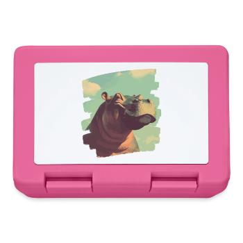 Nilpferd Retro - Brotdose - Pink - Vorne