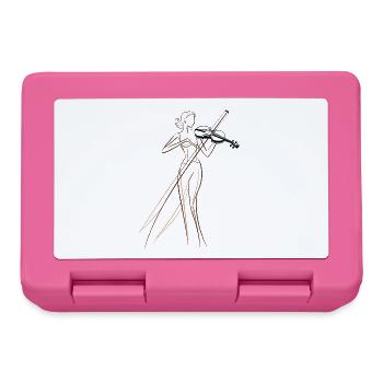 Violinist Drawing - Lunchbox - pink - Front