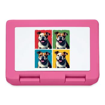 Pop Art Bulldog, Bubbles, Pancake, Chonk, Nibbles - Lunchbox - pink - Front