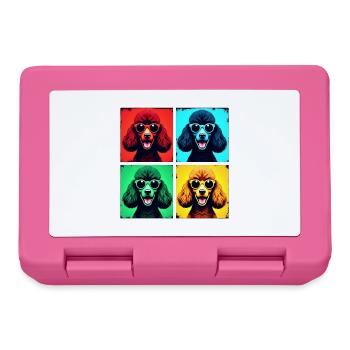 Pudel Pop Art, Luna, Charlie, Max, Lola, Mia - Brotdose - Pink - Vorne