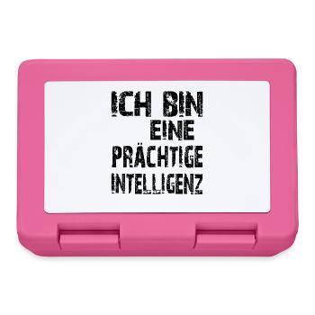 KI Spruch Ich bin eine prächtige Intelligenz - Brotdose - Pink - Vorne