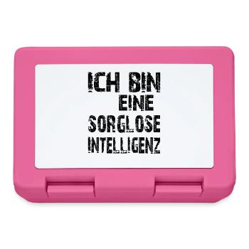 KI Spruch Ich bin eine sorglose Intelligenz - Brotdose - Pink - Vorne