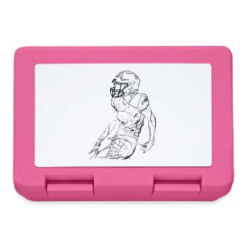 American Football Player Line Art - Lunchbox - pink - Front