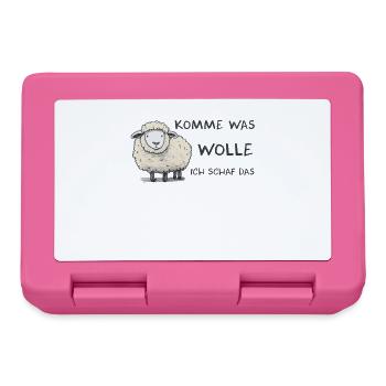 Komme was wolle ich Schaf das Schaf Wolle - Brotdose - Pink - Vorne