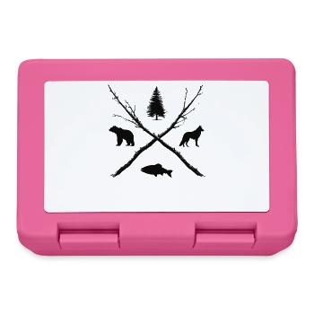 Hiking Outdoor Forest Nature Lover Hunter Gift - Lunchbox - pink - Front