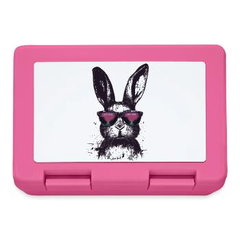 Hase Sonnenbrille Retro Synthwave Gaming Geschenk - Brotdose - Pink - Vorne