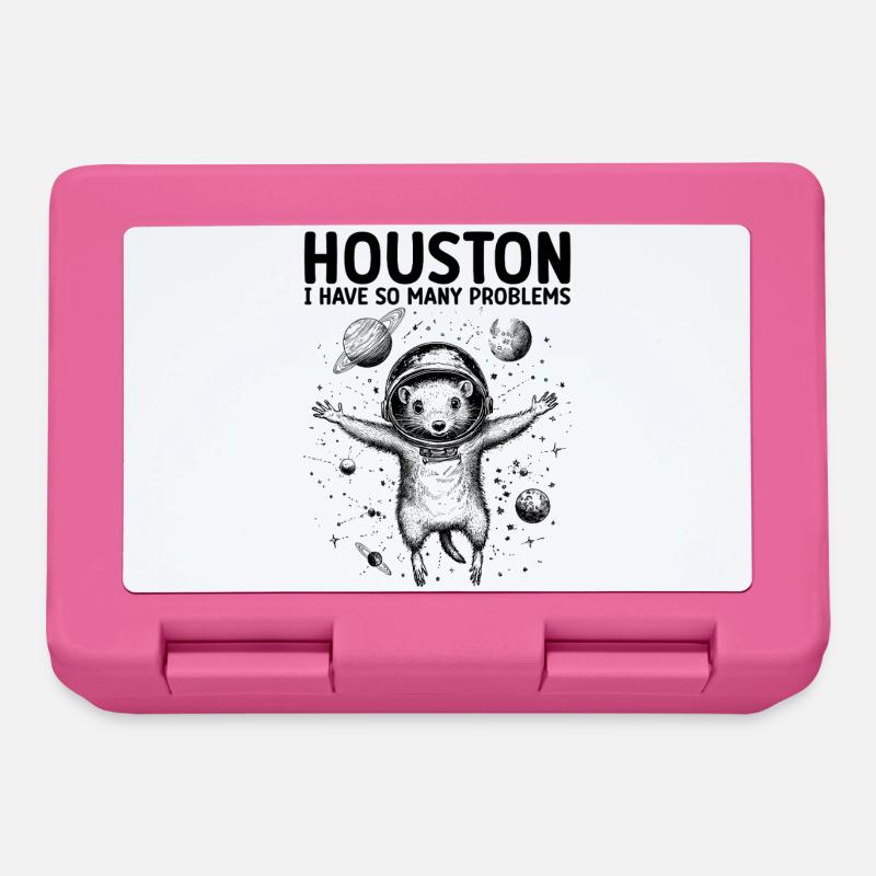 Houston I Have So Many Problems Opossum Weltall - Brotdose - Pink