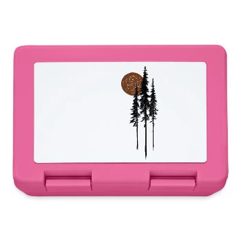 Tannen Sonne Wald Natur Minimalistisch Geschenk - Brotdose - Pink - Vorne