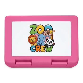 Lustiges Zoo Crew Tierdesign - Brotdose - Pink - Vorne