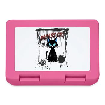 Badass Katze - Brotdose - Pink - Vorne