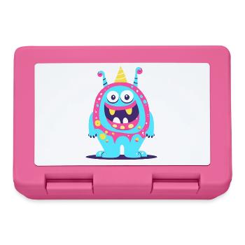 süsses und lustiges knuddel-kuschel monster kinder - Brotdose - Pink - Vorne