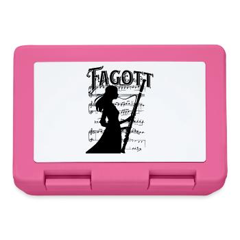 Fagott Spielerin mit Noten Hintergrund Fagottistin - Brotdose - Pink - Vorne