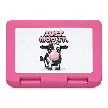 Just Moo It – Lustige Kuh mit Kaugummi - Brotdose - Pink - Vorne