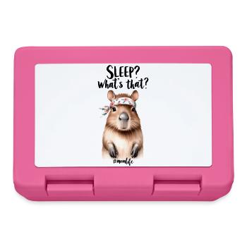 Schlaf? Was Ist Das? Capybara Mama Muttertag - Brotdose - Pink - Vorne
