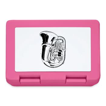 Tuba Drawing - Lunchbox - pink - Front