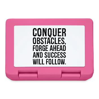 conquer obstacles forge ahead and success will - Lunchbox - pink - Front