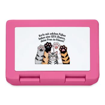 Katzenpfoten Humor – Frau geklaut in 3…2…1 Katze - Brotdose - Pink - Vorne
