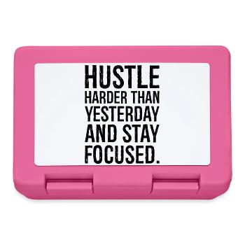 hustle harder than yesterday and satay focused - Lunchbox - pink - Front
