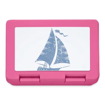 Silhouette de voilier minimaliste grunge - Boîte à goûter - rose - Devant