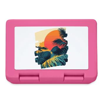 Summer Palm Tree Sunset - Lunchbox - pink - Front