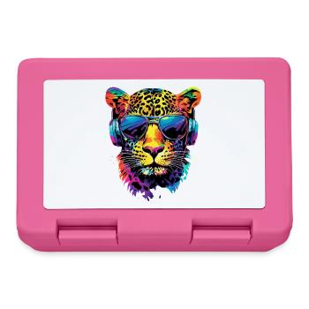 Leopard Panther Raubkatze Katze Panter Leoparden - Brotdose - Pink - Vorne