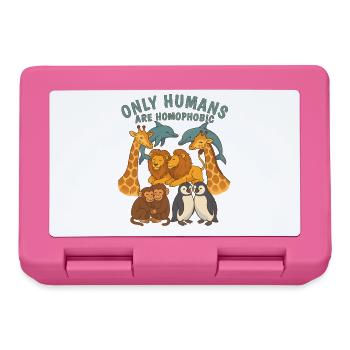 Cute Animal Only Humans are homophobic Pride Animals - Lunchbox - pink - Front