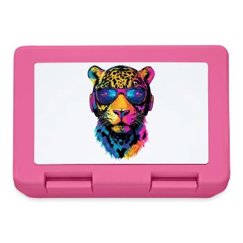 Jaguar Raubkatze Panther Wilde Katze Süßer Jaguar - Brotdose - Pink - Vorne