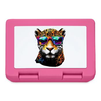 Jaguar Raubkatze Panther Wilde Katze Süßer Jaguar - Brotdose - Pink - Vorne