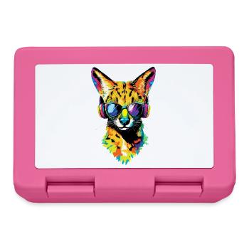 Serval Raubkatze Afrika Savannah Leopard Katzen - Brotdose - Pink - Vorne