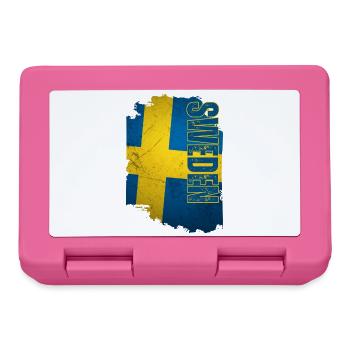 Vertical Schweden Flagge, ich liebe Schweden - Brotdose - Pink - Vorne
