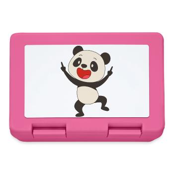 Danse du panda heureux - Boîte à goûter - rose - Devant