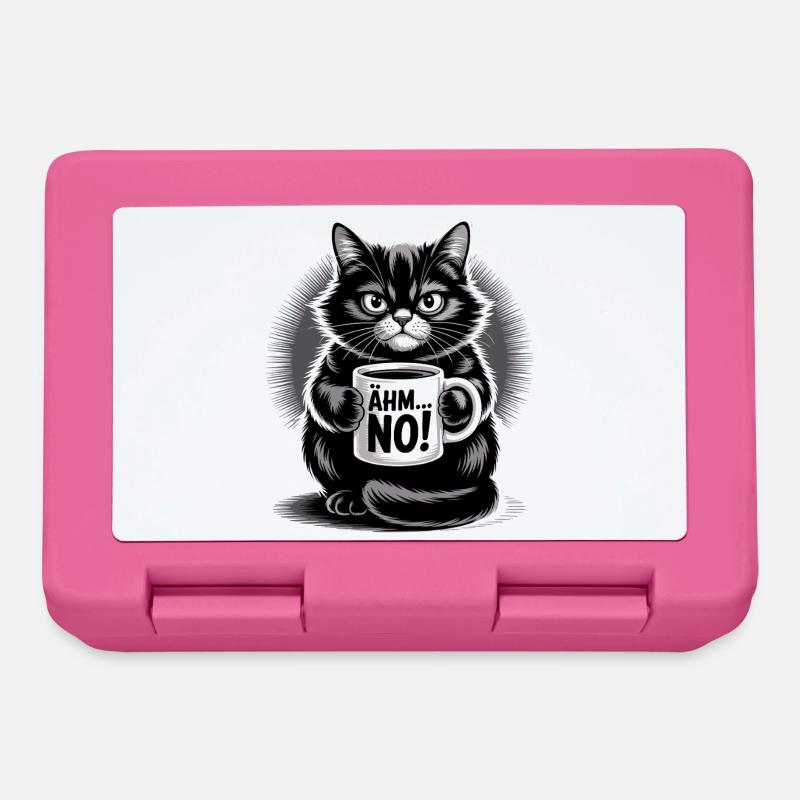 Ähm... No! Katze Mit Kaffee Humor - Brotdose - Pink