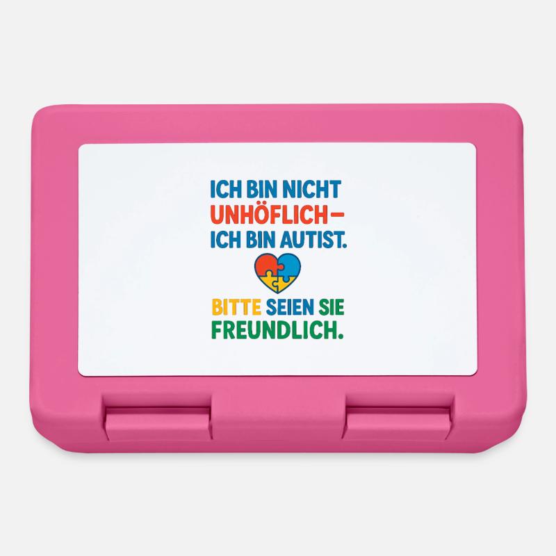 Ich bin nicht unhöflich ich bin Autist Spruch - Brotdose - Pink