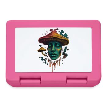 Visage de champignon psychédélique Design surréaliste - Boîte à goûter - rose - Devant