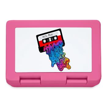 90er Kassetten Tape mit Bunten Farbauslauf - Brotdose - Pink - Vorne