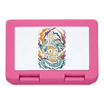 Astronaute chevauchant Dragon Crâne cosmique Art - Boîte à goûter - rose - Devant