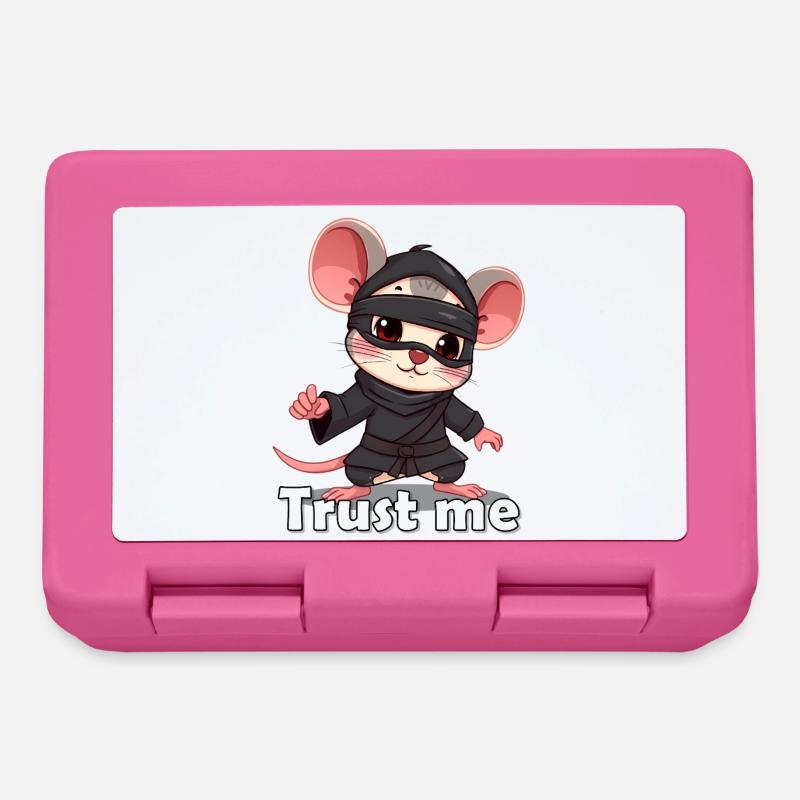 Little Ninja Mice Motif Print - Lunchbox - pink