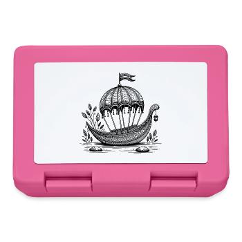 Retro Segelschiff – Abenteuer & Freiheit Motiv - Brotdose - Pink - Vorne
