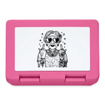 Coole Oma – Retro Clipart mit Sonnenbrille - Brotdose - Pink - Vorne
