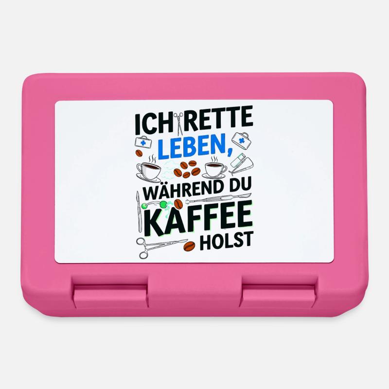 Ich rette Leben während du Kaffee holst - Brotdose - Pink