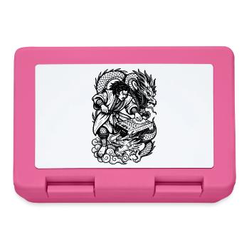 DJ Shirt: Samurai at the Techno Mixer with Dragon - Lunchbox - pink - Front
