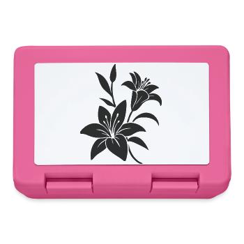 Elegant Monochrome Floral Illustration - Lunchbox - pink - Front