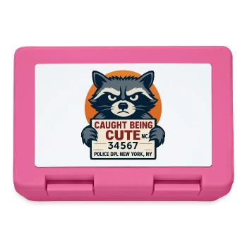 Fahndungsfoto Waschbär Retro - Brotdose - Pink - Vorne