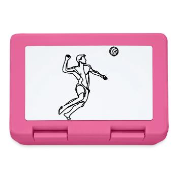 Beachvolleyballer Zeichnung - Brotdose - Pink - Vorne