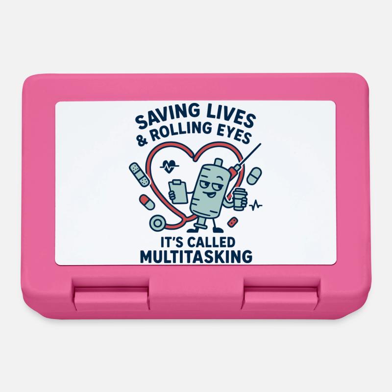 Multitasking Rettungsherz Design - Brotdose - Pink