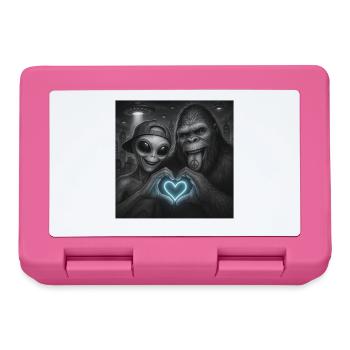 Bigfoot Sasquatch Alien Liebe Handzeichen - Brotdose - Pink - Vorne